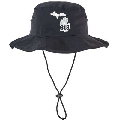 Detroit 313 Area Code Michigan Map State Pride Vintage Bucket Hat