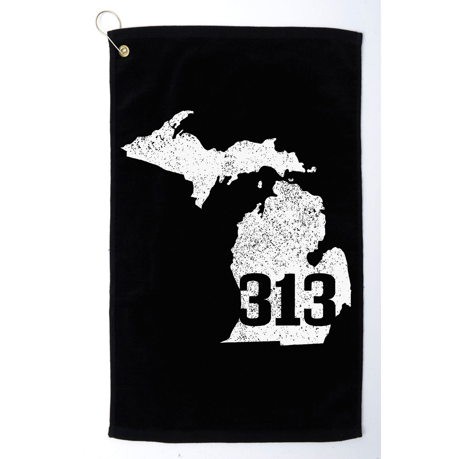 Detroit 313 Area Code Michigan Map State Pride Vintage Golf Towel