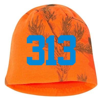 Detroit 313 Area Code GRIT Sports Fan Detroiter Fan Kati - Camo Knit Beanie