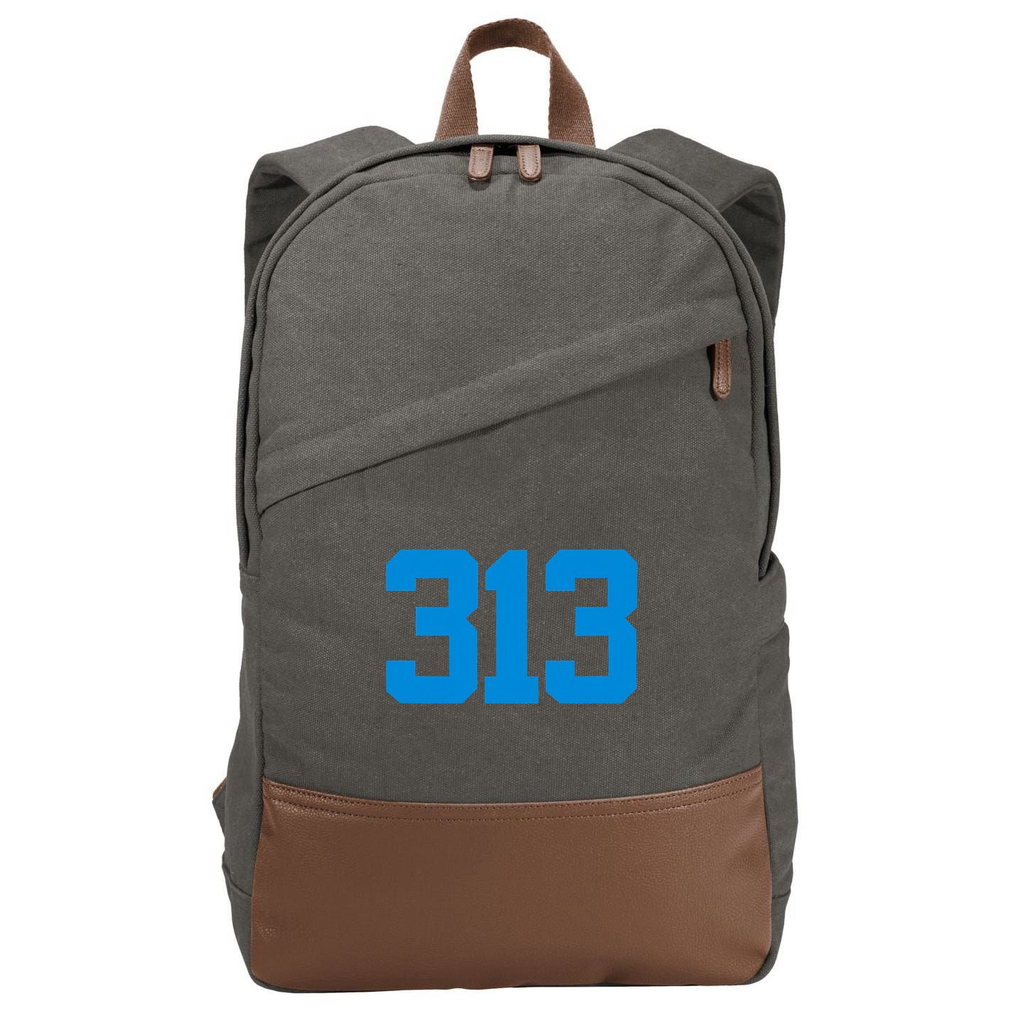 Detroit 313 Area Code GRIT Sports Fan Detroiter Fan Cotton Canvas Backpack