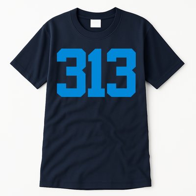Detroit 313 Area Code GRIT Sports Fan Detroiter Fan Tall T-Shirt