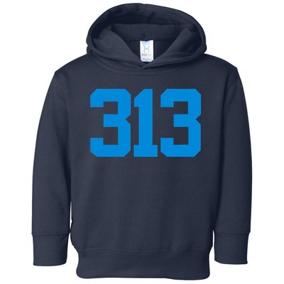 Detroit 313 Area Code GRIT Sports Fan Detroiter Fan Toddler Hoodie