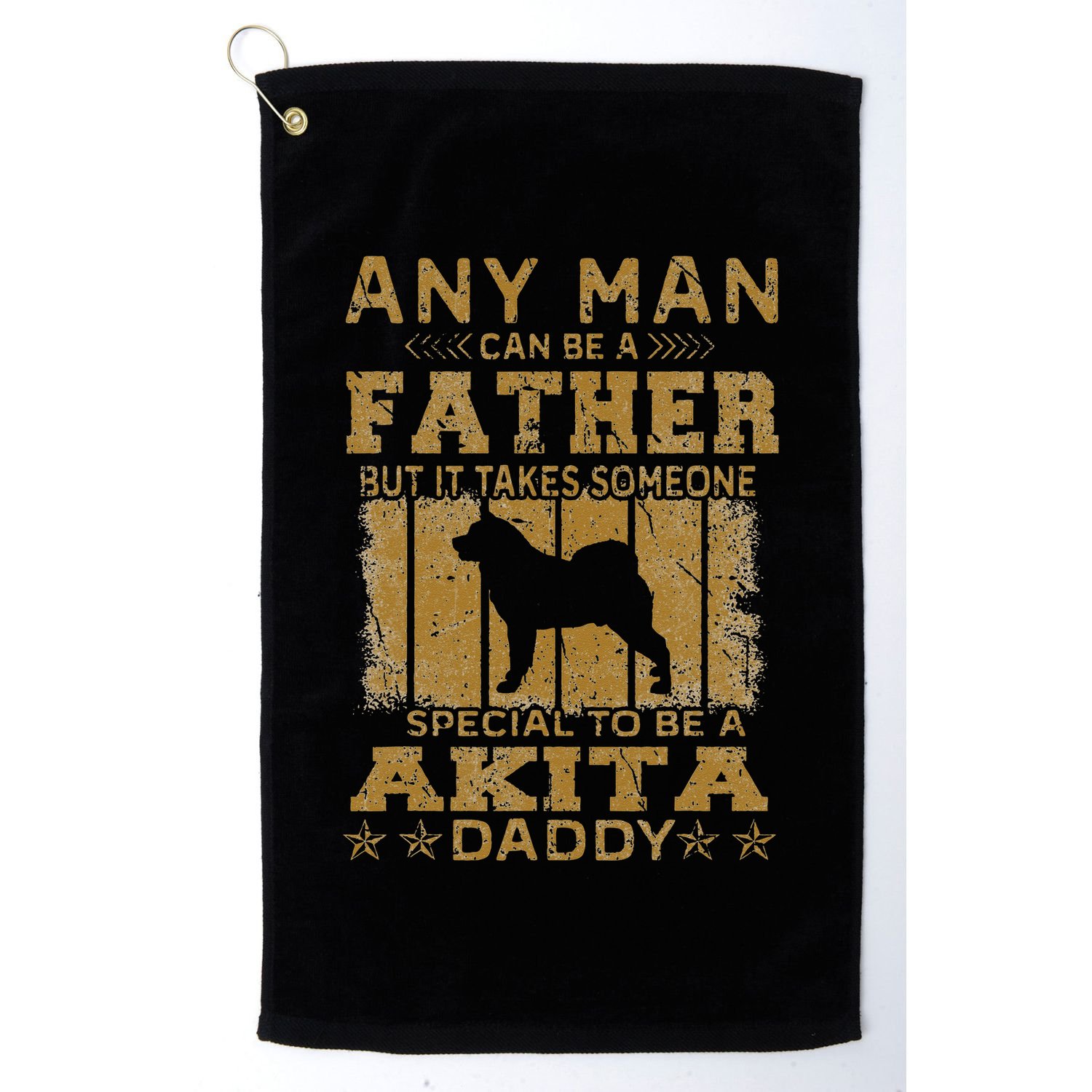 Dogs 365 Akita Dog Daddy Funny father's day Golf Towel