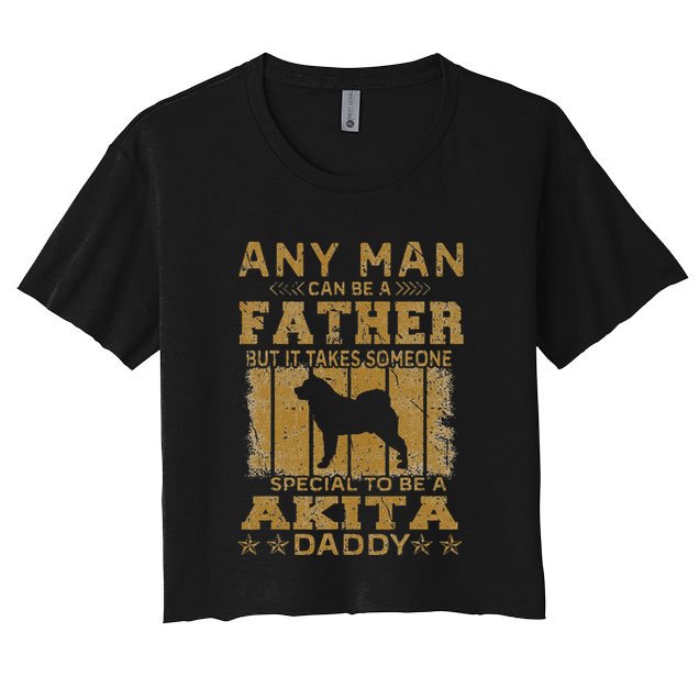 Dogs 365 Akita Dog Daddy Funny father's day Crop Top