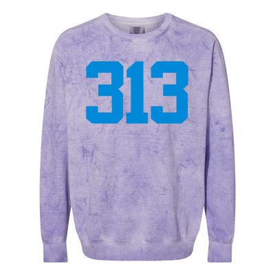 Detroit 313 Area Code GRIT Sports Fan Detroiter Fan Colorblast Crewneck Sweatshirt