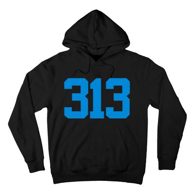 Detroit 313 Area Code GRIT Sports Fan Detroiter Fan Hoodie