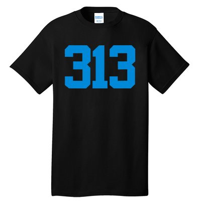 Detroit 313 Area Code GRIT Sports Fan Detroiter Fan Tall T-Shirt