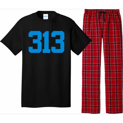 Detroit 313 Area Code GRIT Sports Fan Detroiter Fan Pajama Set