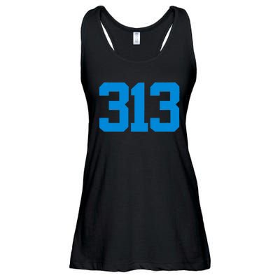 Detroit 313 Area Code GRIT Sports Fan Detroiter Fan Ladies Essential Flowy Tank