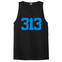 Detroit 313 Area Code GRIT Sports Fan Detroiter Fan PosiCharge Competitor Tank