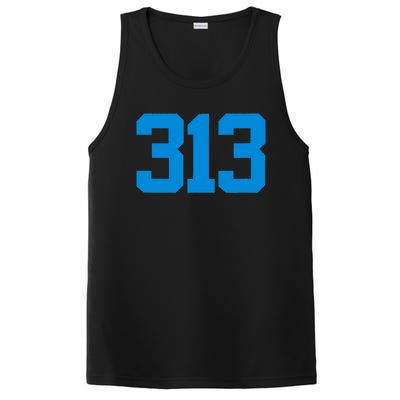 Detroit 313 Area Code GRIT Sports Fan Detroiter Fan PosiCharge Competitor Tank