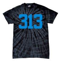 Detroit 313 Area Code GRIT Sports Fan Detroiter Fan Tie-Dye T-Shirt