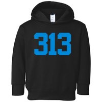 Detroit 313 Area Code GRIT Sports Fan Detroiter Fan Toddler Hoodie