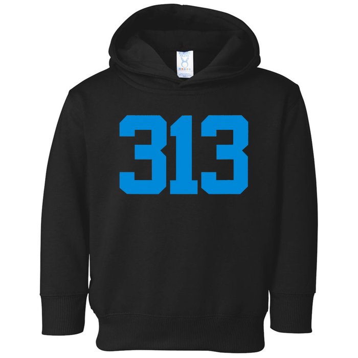 Detroit 313 Area Code GRIT Sports Fan Detroiter Fan Toddler Hoodie