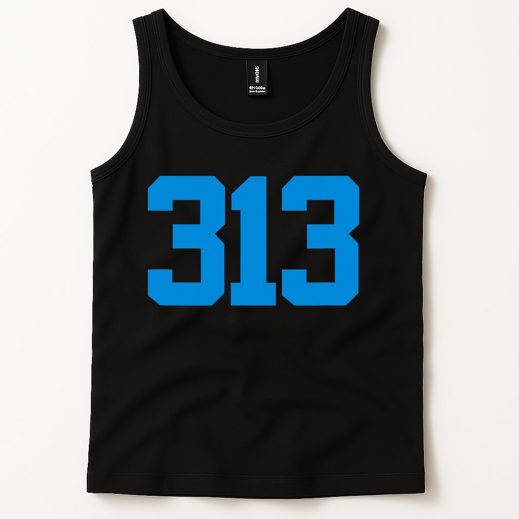 Detroit 313 Area Code GRIT Sports Fan Detroiter Fan Tank Top