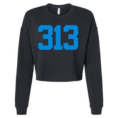 Detroit 313 Area Code GRIT Sports Fan Detroiter Fan Cropped Pullover Crew