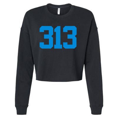 Detroit 313 Area Code GRIT Sports Fan Detroiter Fan Cropped Pullover Crew