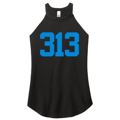 Detroit 313 Area Code GRIT Sports Fan Detroiter Fan Women's Perfect Tri Rocker Tank