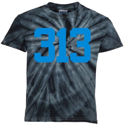 Detroit 313 Area Code GRIT Sports Fan Detroiter Fan Kids Tie-Dye T-Shirt