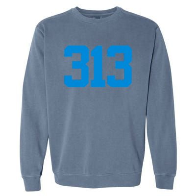 Detroit 313 Area Code GRIT Sports Fan Detroiter Fan Garment-Dyed Sweatshirt