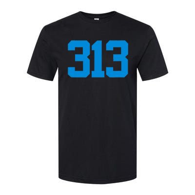 Detroit 313 Area Code GRIT Sports Fan Detroiter Fan Softstyle CVC T-Shirt