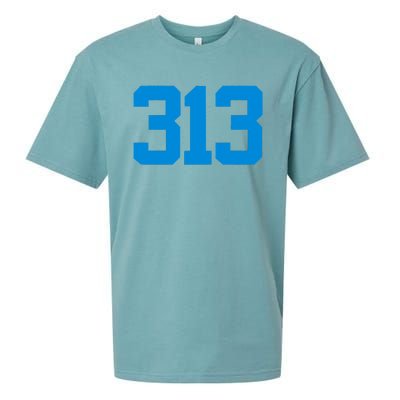 Detroit 313 Area Code GRIT Sports Fan Detroiter Fan Sueded Cloud Jersey T-Shirt