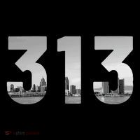Detroit 313 Area Code Skyline Michigan Vintage T-Shirt