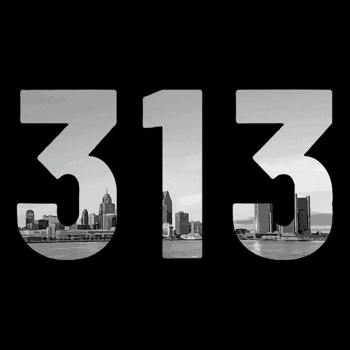 Detroit 313 Area Code Skyline Michigan Vintage Bag