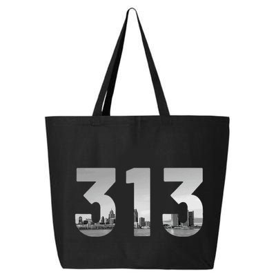 Detroit 313 Area Code Skyline Michigan Vintage 25L Jumbo Tote
