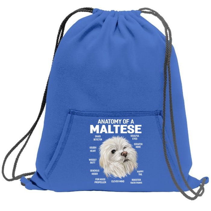 Dogs 365 Anatomy Of A Maltese Dog Funny Gift Cute Gift Sweatshirt Cinch Pack Bag