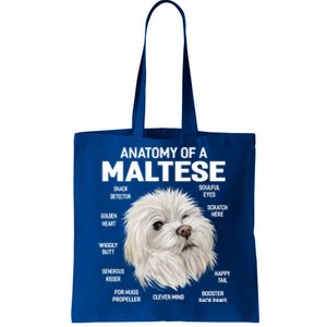 Dogs 365 Anatomy Of A Maltese Dog Funny Gift Cute Gift Tote Bag