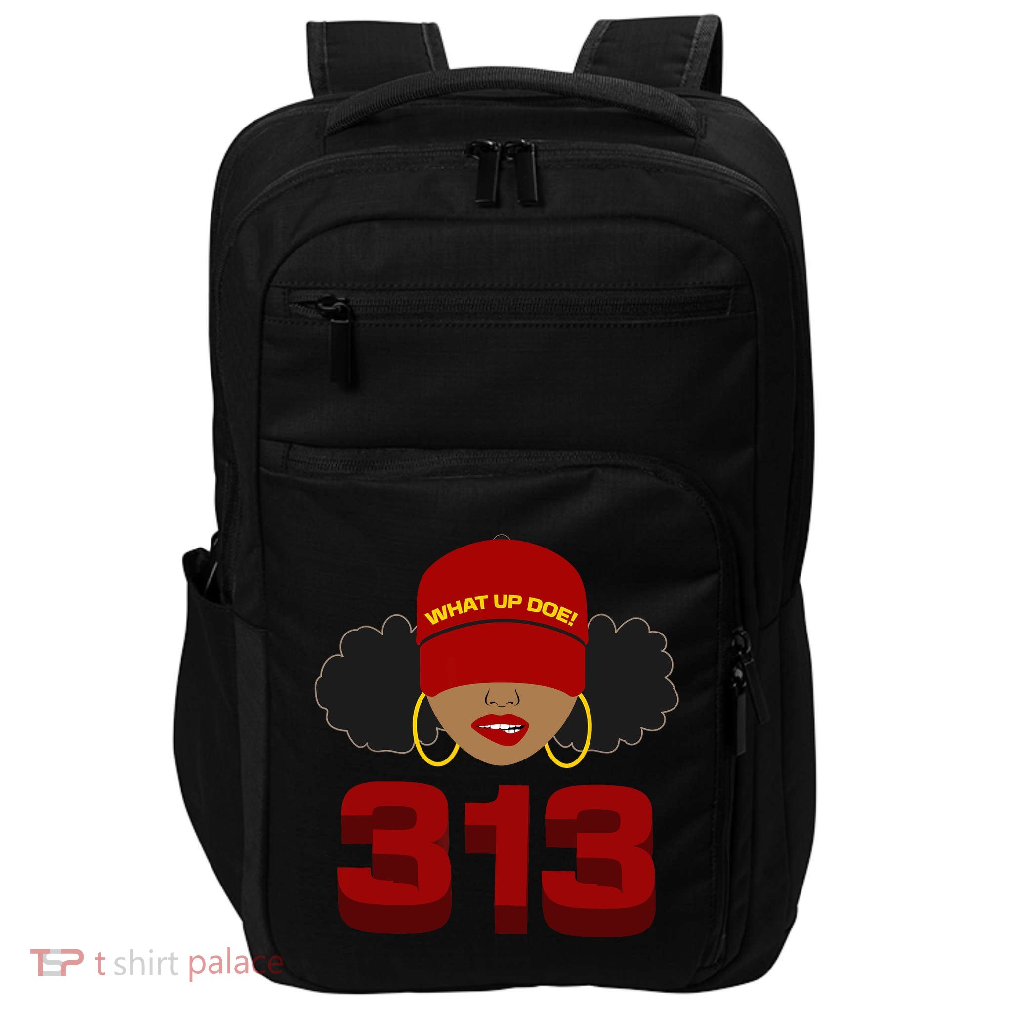 Detroit 313 Area Code What Up Doe Black Woman Impact Tech Backpack