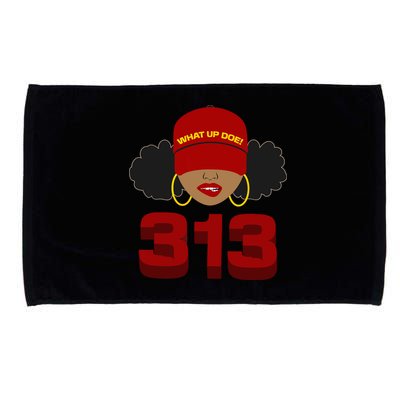 Detroit 313 Area Code What Up Doe Black Woman Microfiber Hand Towel