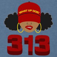 Detroit 313 Area Code What Up Doe Black Woman Garment-Dyed Sweatshirt
