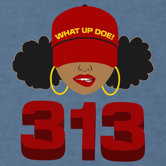 Detroit 313 Area Code What Up Doe Black Woman Garment-Dyed Sweatshirt