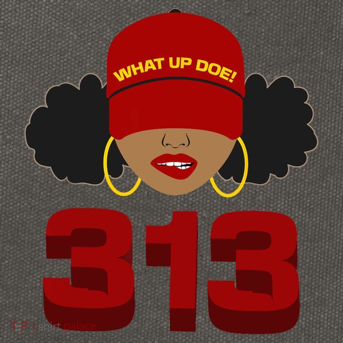 Detroit 313 Area Code What Up Doe Black Woman Cotton Canvas Backpack