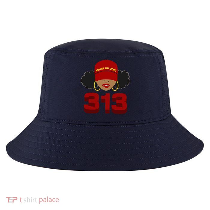 Detroit 313 Area Code What Up Doe Black Woman Cool Comfort Performance Bucket Hat