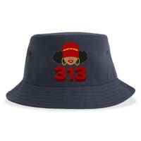 Detroit 313 Area Code What Up Doe Black Woman Sustainable Bucket Hat