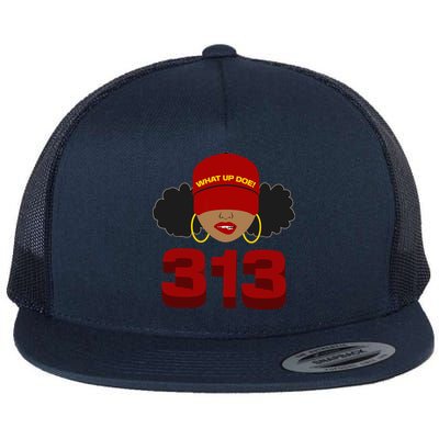 Detroit 313 Area Code What Up Doe Black Woman Flatbill Hat