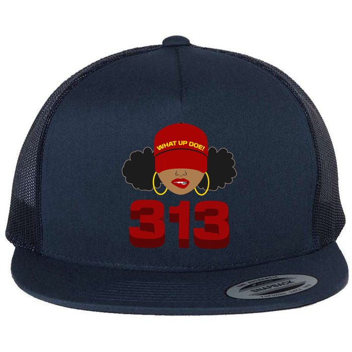 Detroit 313 Area Code What Up Doe Black Woman Flatbill Hat