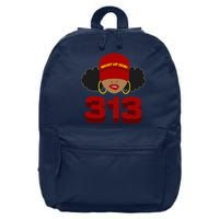 Detroit 313 Area Code What Up Doe Black Woman 16 in Basic Backpack