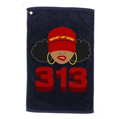 Detroit 313 Area Code What Up Doe Black Woman Golf Towel