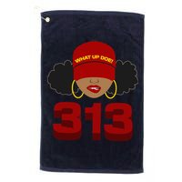 Detroit 313 Area Code What Up Doe Black Woman Golf Towel