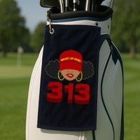 Detroit 313 Area Code What Up Doe Black Woman Golf Towel