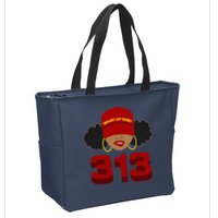 Detroit 313 Area Code What Up Doe Black Woman Zip Tote Bag
