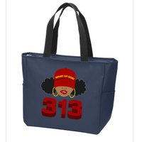 Detroit 313 Area Code What Up Doe Black Woman Zip Tote Bag
