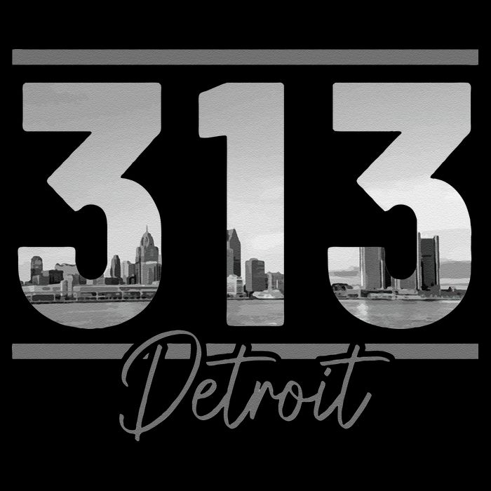 Detroit 313 Area Code Skyline Michigan Vintage Button