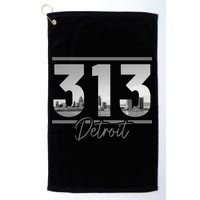 Detroit 313 Area Code Skyline Michigan Vintage Golf Towel