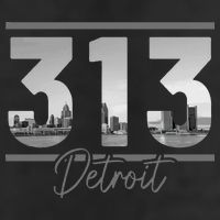 Detroit 313 Area Code Skyline Michigan Vintage Golf Towel