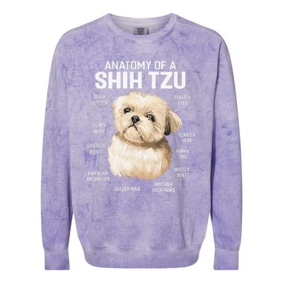 Dogs 365 Anatomy of a Shih Tzu Dog Funny Gift Colorblast Crewneck Sweatshirt